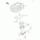 Схема узла: Цилиндр & Поршень для Kawasaki KLX140 KLX140L