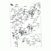 Схема узла: Карбюратор(1/3) для Kawasaki VN1500 Vulcan 88