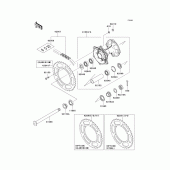 Схема узла: Ступица заднего колеса для Kawasaki KX250/ KX252 KX250F