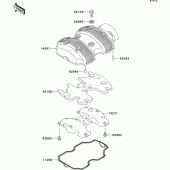 Схема вузла: Клапанна кришка для Kawasaki EJ650 W650