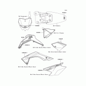 Схема вузла: Наклейки (A8f; green) для Kawasaki KLX140 KLX140
