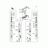 Схема вузла: Вилка передньої осі для Kawasaki VN900 Vulcan 900 Custom