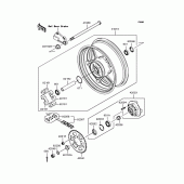 Схема вузла: Заднє колесо & Привідний ланцюг для Kawasaki ZR750 Z750