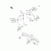 Схема вузла: Задні бічні обтічники & Захист ланцюга для Kawasaki BJ250 Estrella Custom