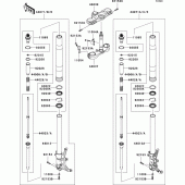 Схема вузла: Вилка передньої осі Kawasaki ZX1400 ZZR1400 ABS