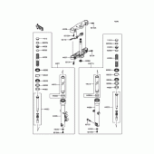 Схема вузла: Вилка передньої осі для Kawasaki VN900 Vulcan 900 Custom