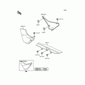 Схема вузла: Задні бічні обтічники & Захист ланцюга для Kawasaki ZR400 ZRX