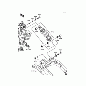 Схема вузла: Задня підвіска Амортизатор для Kawasaki EX400 Ninja 400R