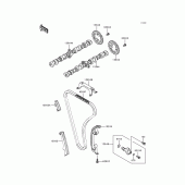 Схема узла: Распредвал & Цепь ГРМ & Натяжитель для Kawasaki ZG1200 Voyager XII