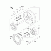 Схема узла: Заднее колесо & Приводная цепь для Kawasaki ZX1100 Ninja ZX-11