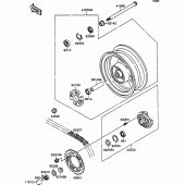 Схема узла: Ступица заднего колеса для Kawasaki ZX750 ZXR750