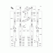 Схема вузла: Вилка передньої осі для Kawasaki ZX600 Ninja ZX-6