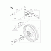 Схема вузла: Ступиця переднього колеса для Kawasaki VN250 Eliminator 250V