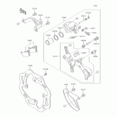 Схема вузла: Заднє гальмо для Kawasaki KX450 KX450F
