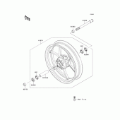 Схема вузла: Front wheel для Kawasaki EX650 Ninja 650