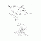 Схема узла: Задние боковые обтекатели & Защита цепи для Kawasaki EX650 Ninja 650 ABS