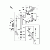 Схема вузла: Вилка передньої осі для Kawasaki KL110 KSR