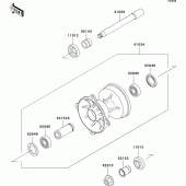 Схема узла: Ступица переднего колеса для Kawasaki KX125