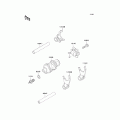 Схема узла: Gear change drum/shift fork(s) для Kawasaki KL650 KLR650