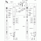 Схема вузла: Передня вилка(b1h/b2h) для Kawasaki ZX1200 Ninja ZX-12R