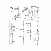 Схема вузла: Вилка передньої осі (BJ250A-017202) для Kawasaki BJ250 Estrella