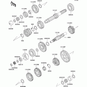 Схема вузла: Трансмісія для Kawasaki ZG1000 1000GTR