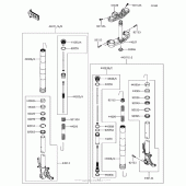 Схема вузла: Вилка передньої осі для Kawasaki ZX636 Ninja ZX-6R ABS KRT Edition