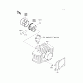 Схема узла: Цилиндр & Поршень для Kawasaki KLX110 KLX110