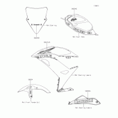 Схема вузла: Наклейка(Чорний)(KJF) для Kawasaki EX650 Ninja 650 ABS