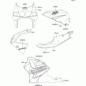Схема вузла: Decals(red)(zx750-p6) для Kawasaki ZX750 Ninja ZX-7R