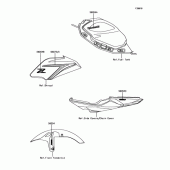 Схема вузла: Наклейка(Чорний)(HJF) для Kawasaki ER650 Z650 ABS