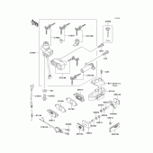 Схема узла: Ignition switch/locks/reflectors для Kawasaki ZX1100 Ninja ZX-11