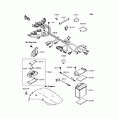 Схема вузла: Електроустаткування для Kawasaki VN250 Eliminator 250V