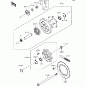 Схема вузла: Ступиця заднього колеса для Kawasaki BJ250 Estrella RS