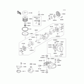 Схема узла: Масляный насос & Масляный фильтр (1/2) для Kawasaki ZG1200 Voyager XII
