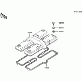 Схема узла: Клапанная крышка для Kawasaki ZX600 GPX600R