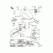 Схема вузла: Паливний бак для Kawasaki ZR750 Zephyr