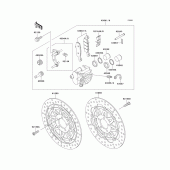Схема вузла: Переднє гальмо для Kawasaki ZX1100 GPZ1100