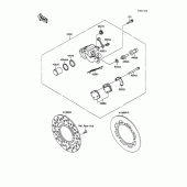 Схема узла: Задний тормоз для Kawasaki KX100