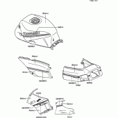 Схема вузла: Decals(ebony/geay)(zx600-c1) для Kawasaki ZX600 GPX600R