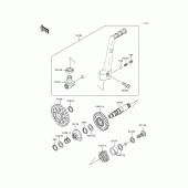 Схема вузла: Kickstarter mechanism для Kawasaki KX250/ KX252 KX250