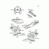 Схема узла: Наклейки (レッド/ホワイト/バイオレット) для Kawasaki ZX400 ZXR400