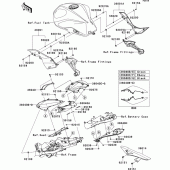 Схема узла: Задние боковые обтекатели & Защита цепи для Kawasaki ZR750 Z750R