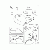 Схема вузла: Паливний бак для Kawasaki BJ250 Estrella