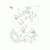 Схема вузла: Задній гальмівний супорт для Kawasaki KL650 KL650 Tengal