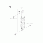 Схема узла: Задний амортизатор(ы) для Kawasaki KL250 KL250 Super Sherpa