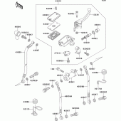 Схема вузла: Передній гальмівний циліндр Kawasaki ZR1100 ZRX1100
