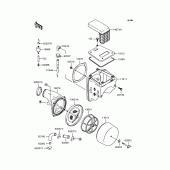 Схема узла: Воздушный фильтр для Kawasaki KLX250 KLX250SR