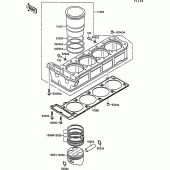 Схема вузла: Циліндр & Поршень для Kawasaki ZG1000 1000GTR