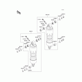Схема узла: Подвеска/задний амортизатор для Kawasaki VN1600 Vulcan 1600 Mean Streak